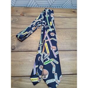 A. Rogers "Hockey Sticks & Pucks" VTG Necktie EUC‎